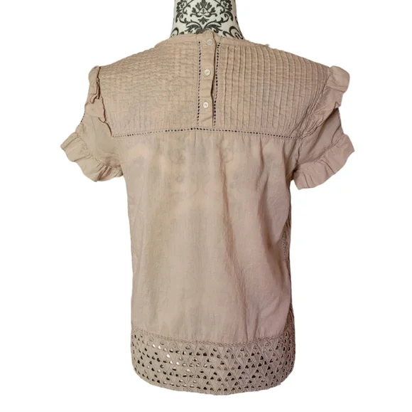 Maison Scotch short ruffle sleeve blouse size 1/small - Picture 4 of 12